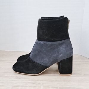 See by Chloé Suede Ankle Boots 8m Black/Grey Combo Size EU 36